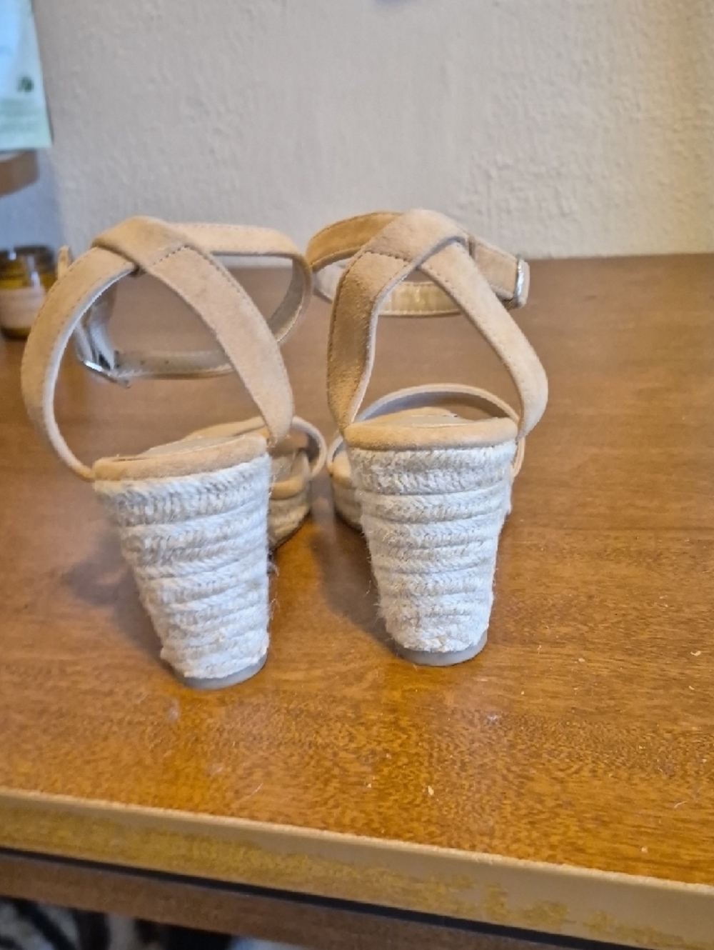 Steve Madden Tan Suede Espadrille Ankle-Strap Sandals - Picture 4 of 5